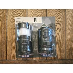 Adventuridge Pop Up Lantern Set 2 Pack Collapsible LED Camping Lights Batteries